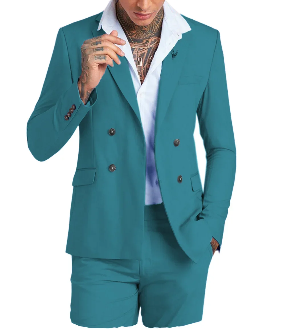 Classic White Mens Suits Two-piece Lapel Business Office Campus Travel Custom Color Size (Blazer + Pants)