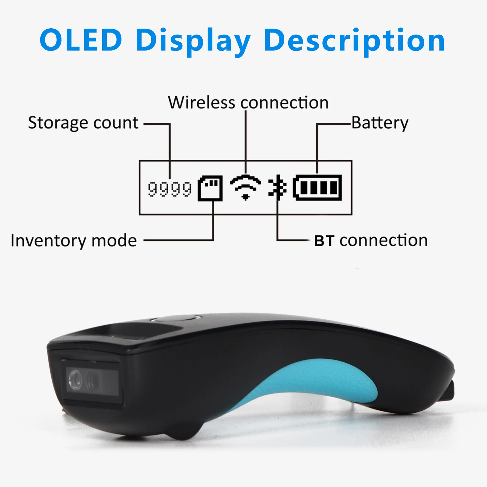 Mini 2D Bluetooth Barcode Scanner, 3-in-1 Bluetooth & USB Wired & 2.4G Wireless 1D Bar Code Reader Portable QR Code Cordless