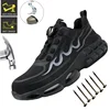 Rotating Button Safety Work Shoes For Men Steel Head Boots Male Indestructible Construction Non Slip Male Soft Work Shoes