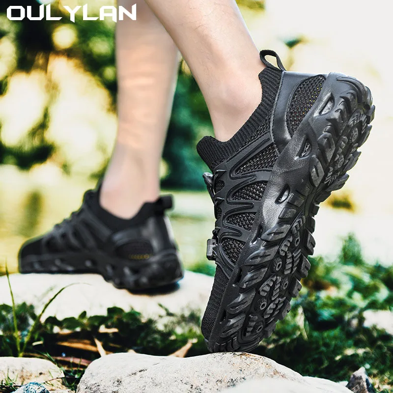 Men Breathable Beach Wading Shoes Training Sneakers Caminhadas Trekking Shoes Oulylan Summer Outdoor Non-slip Hiking Shoes