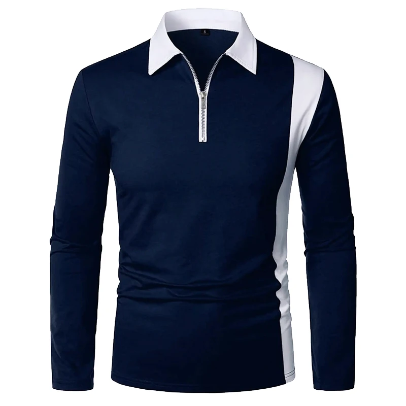 Animal Game Luxury Men Casual Long Sleeve Polo Shirts Zipper Shirts Men Lightweight T-Shirt Work Tee Men Breathable Polo Tops