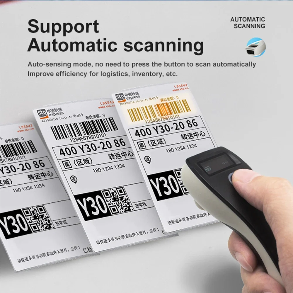 W6 Mini Wireless Barcode Scanner, CMOS Bluetooth Pocket QR/Barcode Reader, 1D/2D, for iOS & Android Payments