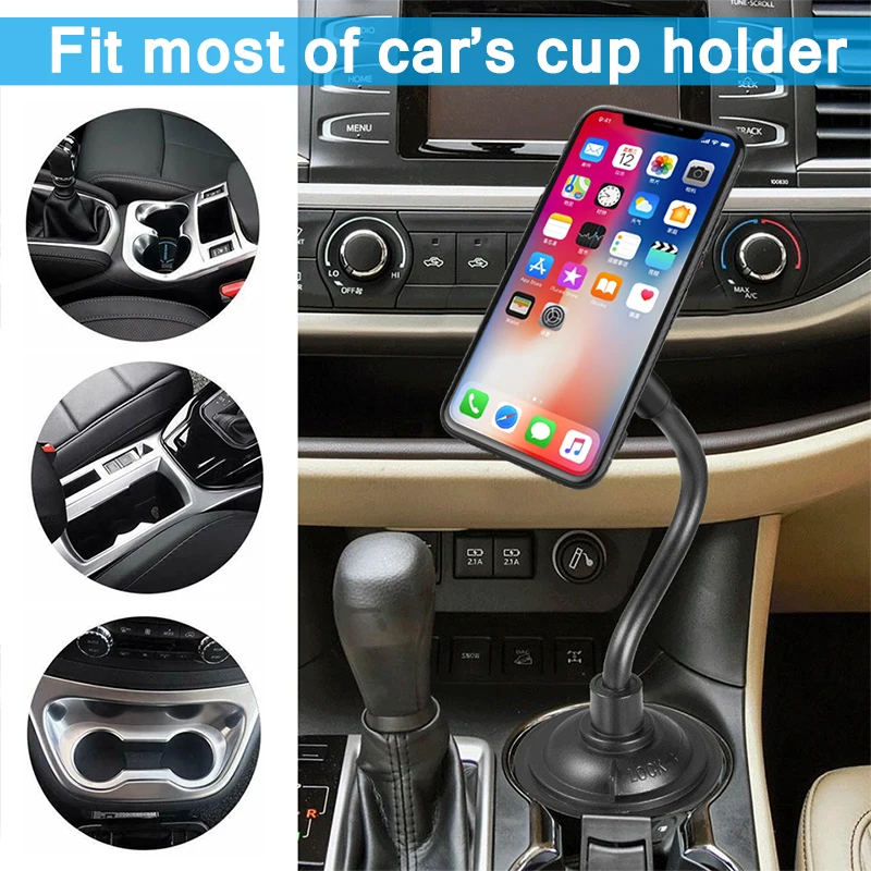 Magnetic Cup Holder Phone Mount for Car Universal Long Arm Adjustable Gooseneck Cup Phone Holder for iPhone Huawei Samsung Xiaom