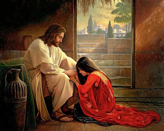 Description Picture 3 of itemJesus The Good Shepherd Canvas Art Print  Christian Wall Decor for Living Room  Religious Painting Reproduction Poster