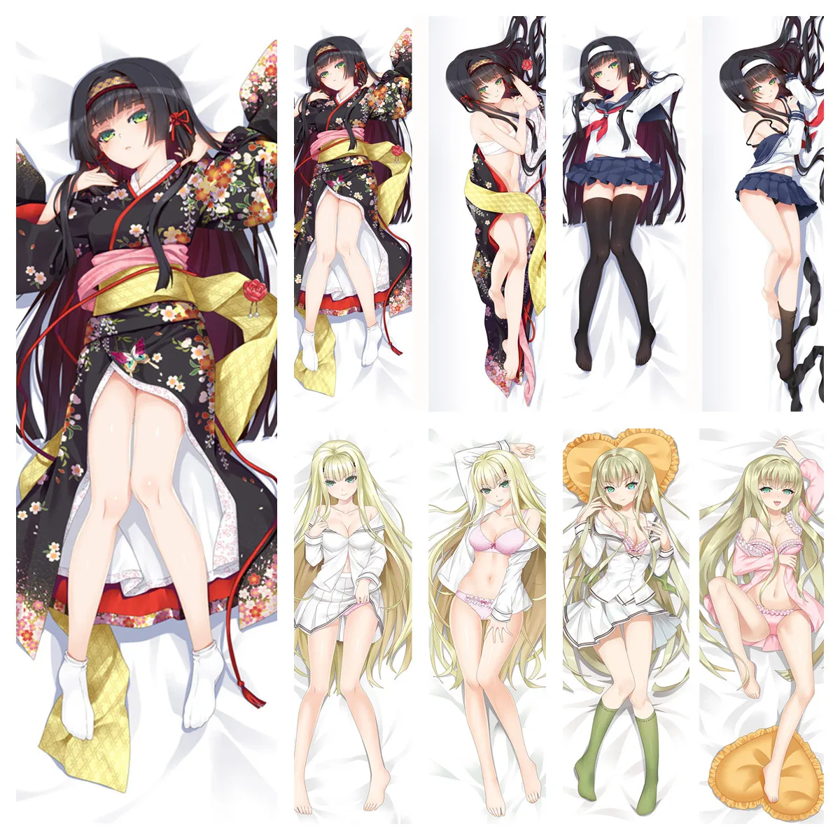 Cosplay Anime Bishoujo Mangekyou Dakimakura Renge Kannagi Yuuri Pillowcase DIY Decorative Pillow Hugging Body Pillow Cover Case