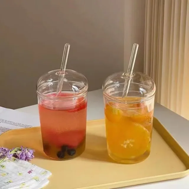 Glass Cup with Lid and Straw 3