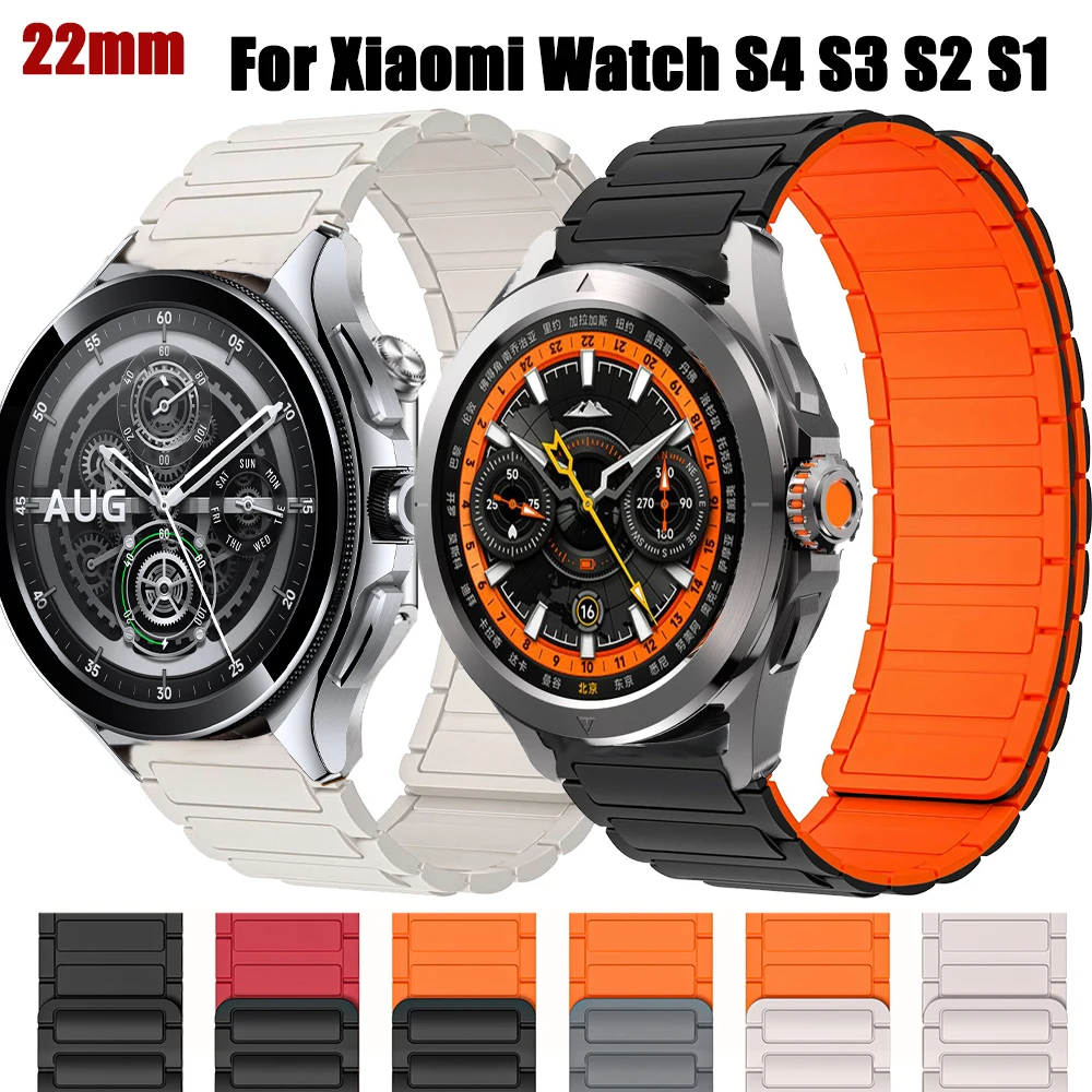 Magnetic Silicone Sport Strap, 22mm - Soft Loop Bracelet in Color 2/1