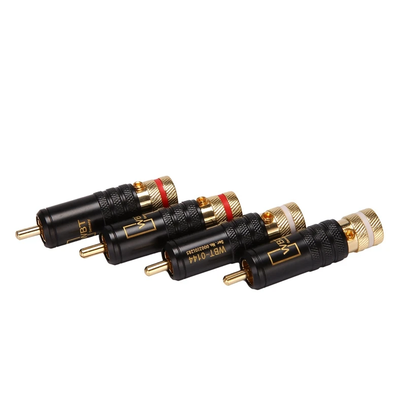 8Pcs Rca Locking Plugs Audio Video Connectors