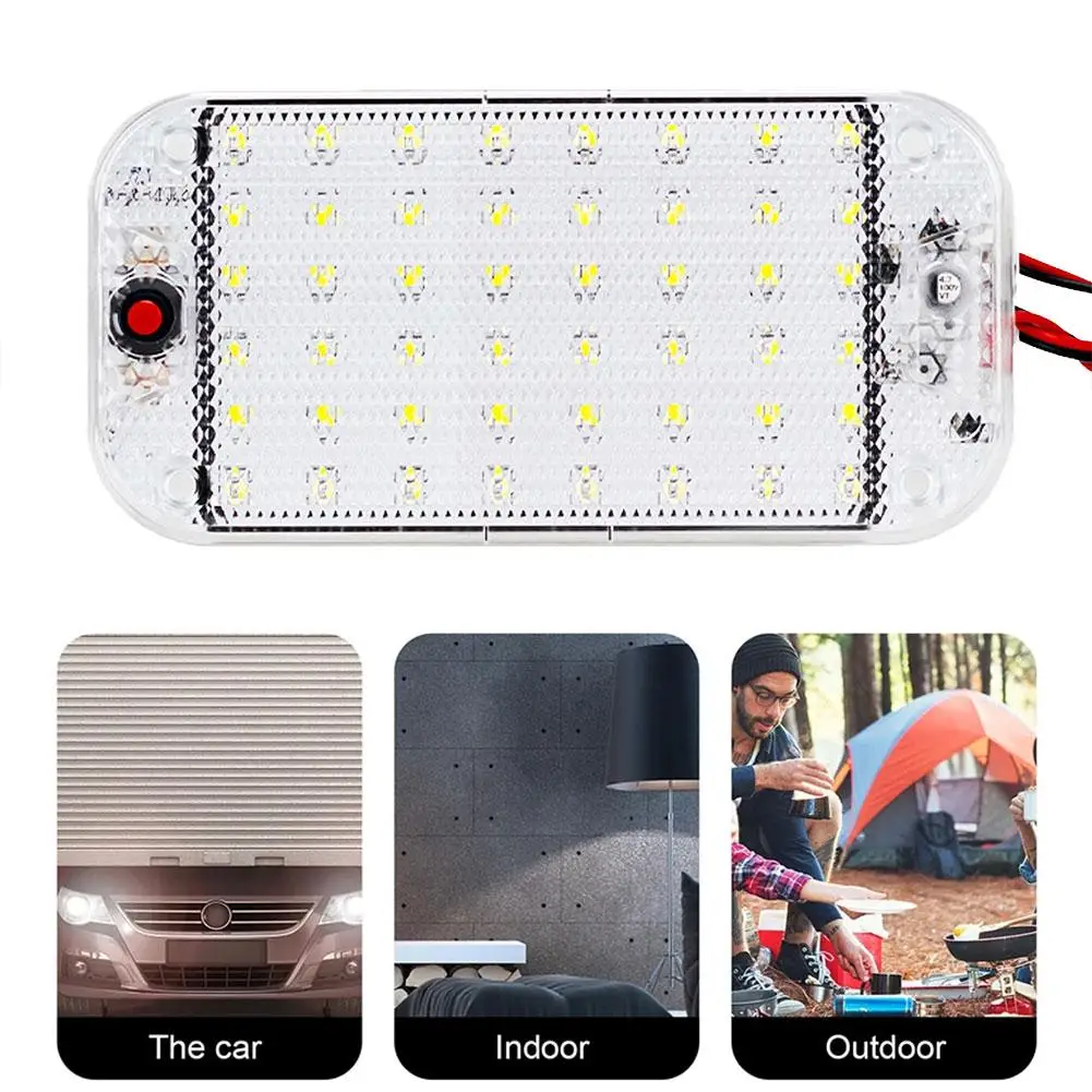 48Led 12V-85V Led Car Interior Dome Roof Soffitto Lettura Interni Interni Lampada Luce Di Lavoro Car Reading Car Roof Light S6U1