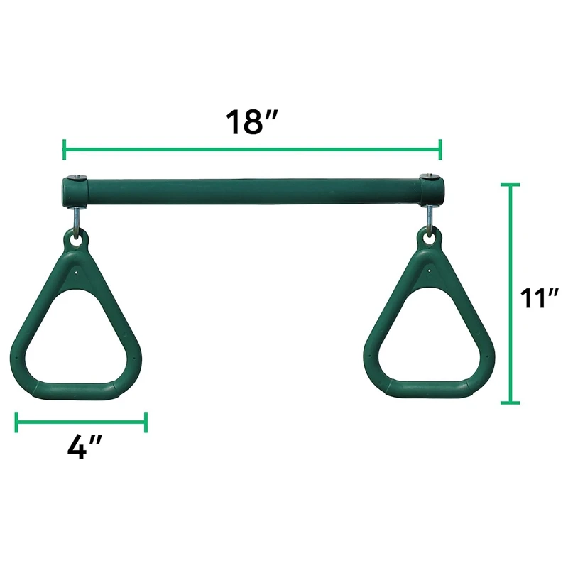 Swing Sets For Backyard-Set Includes 18Inch Trapeze Swing Bar & 48Inch Heavy Duty Chain With Locking Carabiners (Green) 6