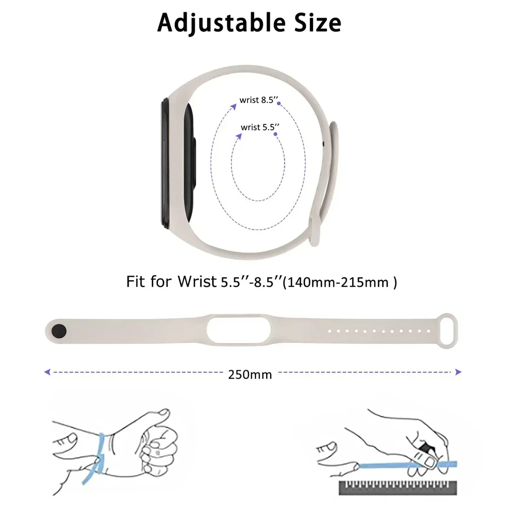 Premium Silicone Sport Strap for Mi Band Bracelet Watch