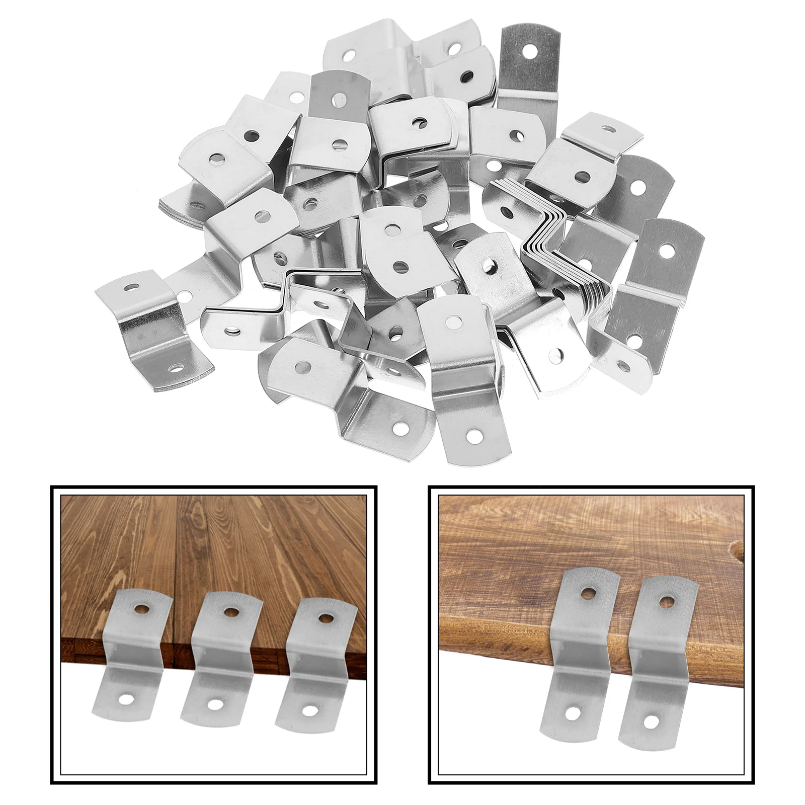

100 Pcs Z Type Hook Table Tops Fasteners Picture Frame Offset Clips Photo Bracket Desk for Desktop Hardwares Canvas Framing