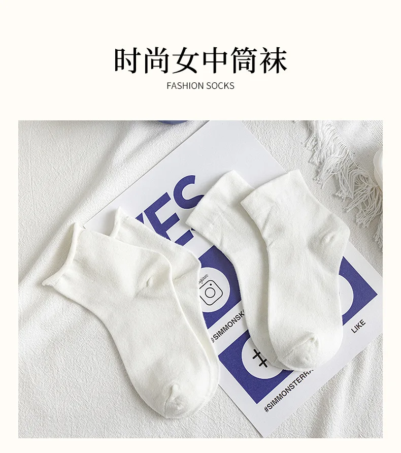 2022 new cute Lolita white lace cotton socks ladies diamond jk tube socks kawaii dress all-match socks носки heated socks for women