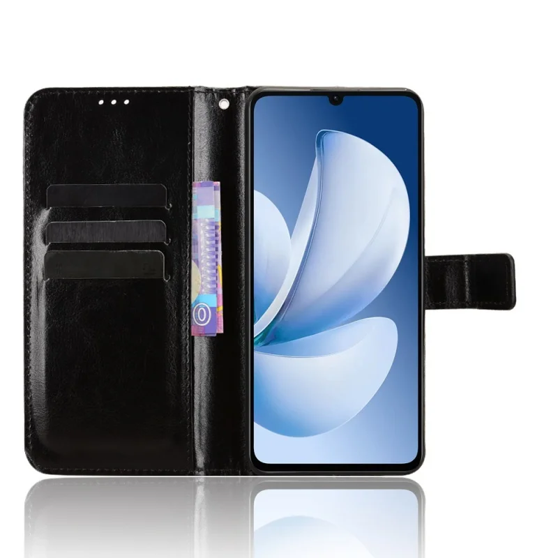 Luxury Leather Wallet Flip Case with Magnetic Closure