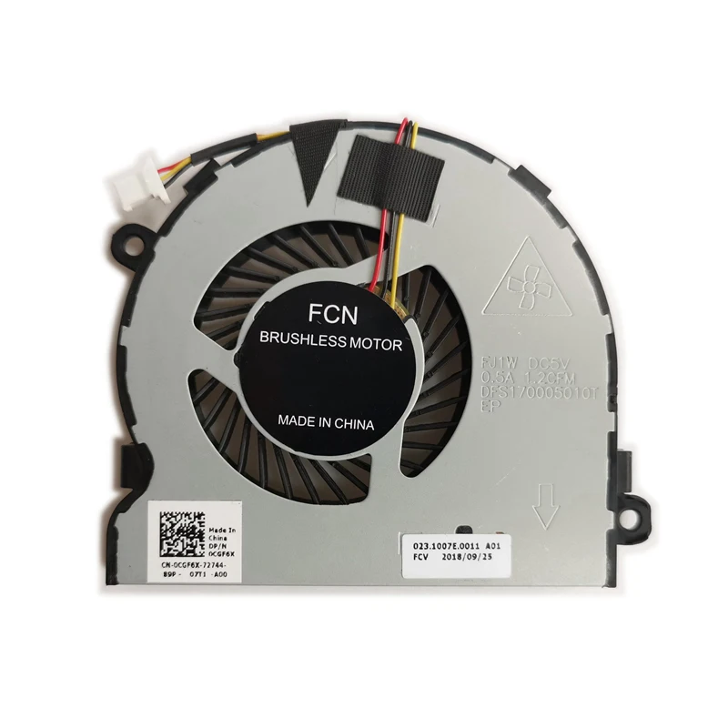 

Новый оригинальный кулер для охлаждения процессора ноутбука Dell Vostro 15-3568 15 3568 15-3567 15 3567 DFS170005010T FJ1W 0CGF6X CGF6X