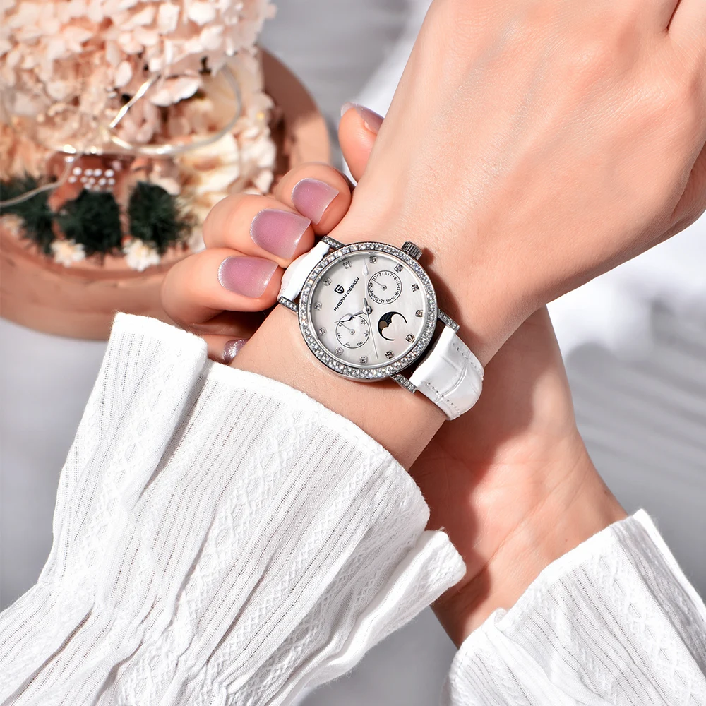 2024 PAGANI DESIGN New 33MM Fashion Multifunctional Women Quartz Watches 50M Waterproof Sapphire Glass Moonphase Watch for Women 5