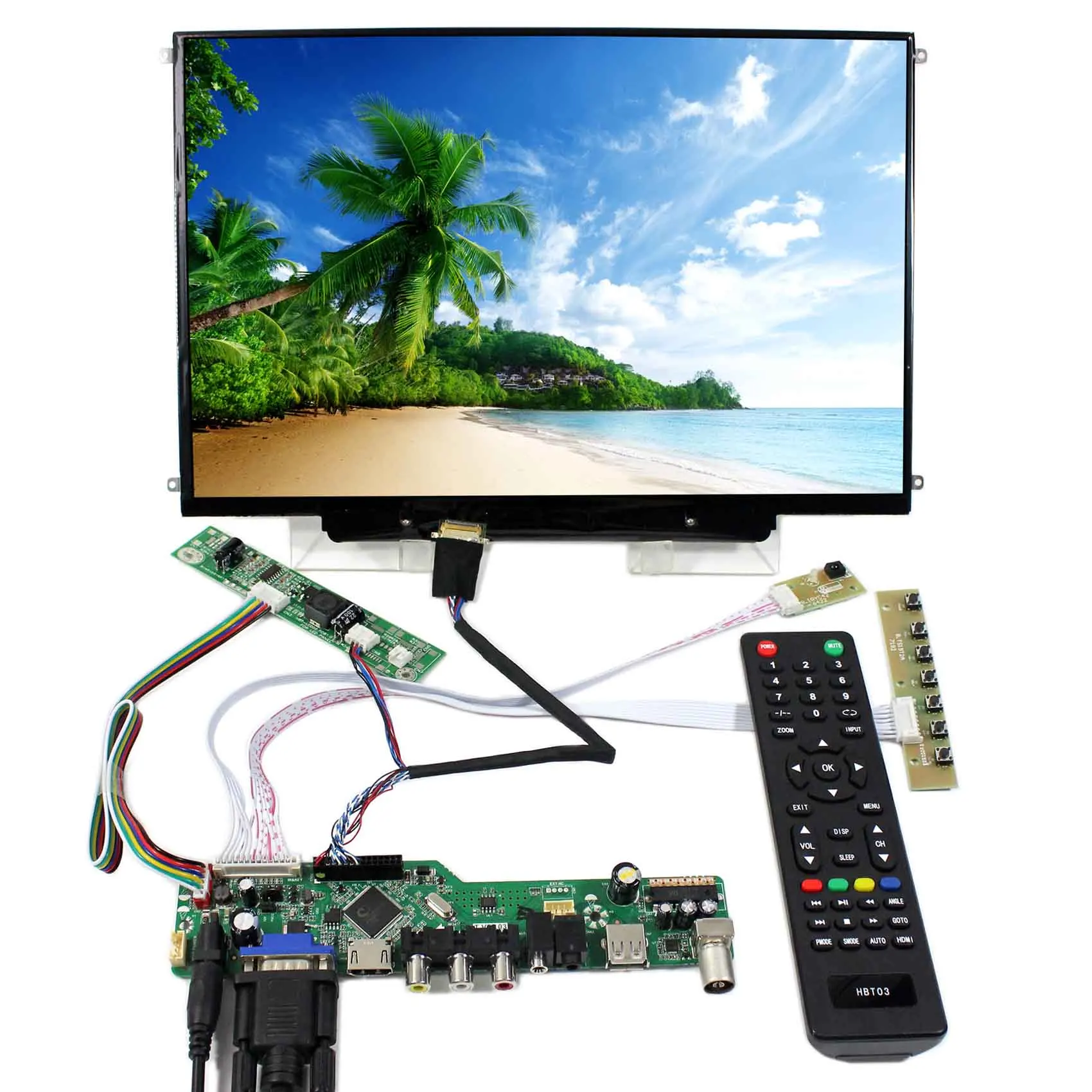 

ТВ HD MI VGA AV USB аудио ЖК-контроллер плата 13,3 "1280x800 B133EW07 ЖК-панель