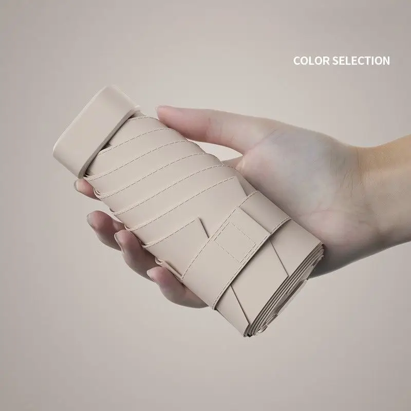 Mini 6-Fold UV Umbrella Super Compact & Windproof Travel Umbrella for Women UPF50+ Sun & Rain Protection 52cm 240g 7 Colors