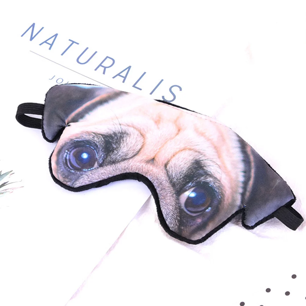 3D Dog Pattern Eye Mask Funny Shade Nap Cover Blindfold Sleeping Mask Eyepatch Sleep Goggles (Pug) 3
