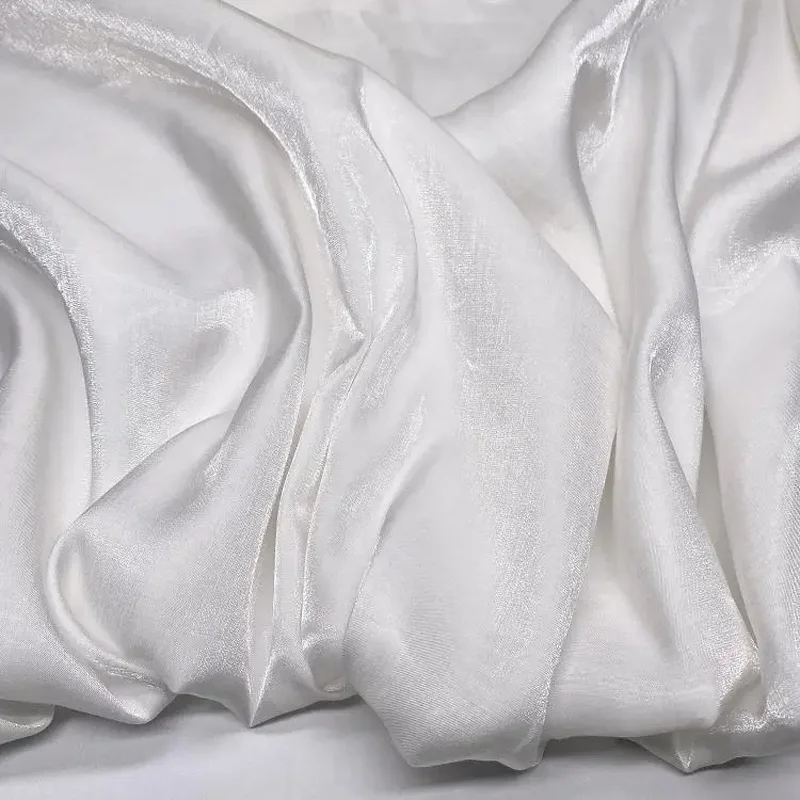 Luxurious Iridescent Silk-Blend Fabric with Glitter Finish