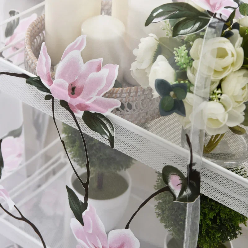 Sheer Curtains Window Curtains Decor Curtains Floral Design Kitchen Curtains Short Roman Blinds Door Tulle Valance NAPEARL