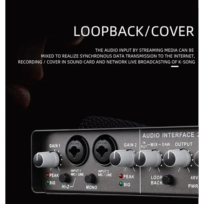 TEYUN Q-24 Professional Audio Sound Card with Monitor Electric Guitar Live Broadcast Recording for Studio Singing Computer PC
