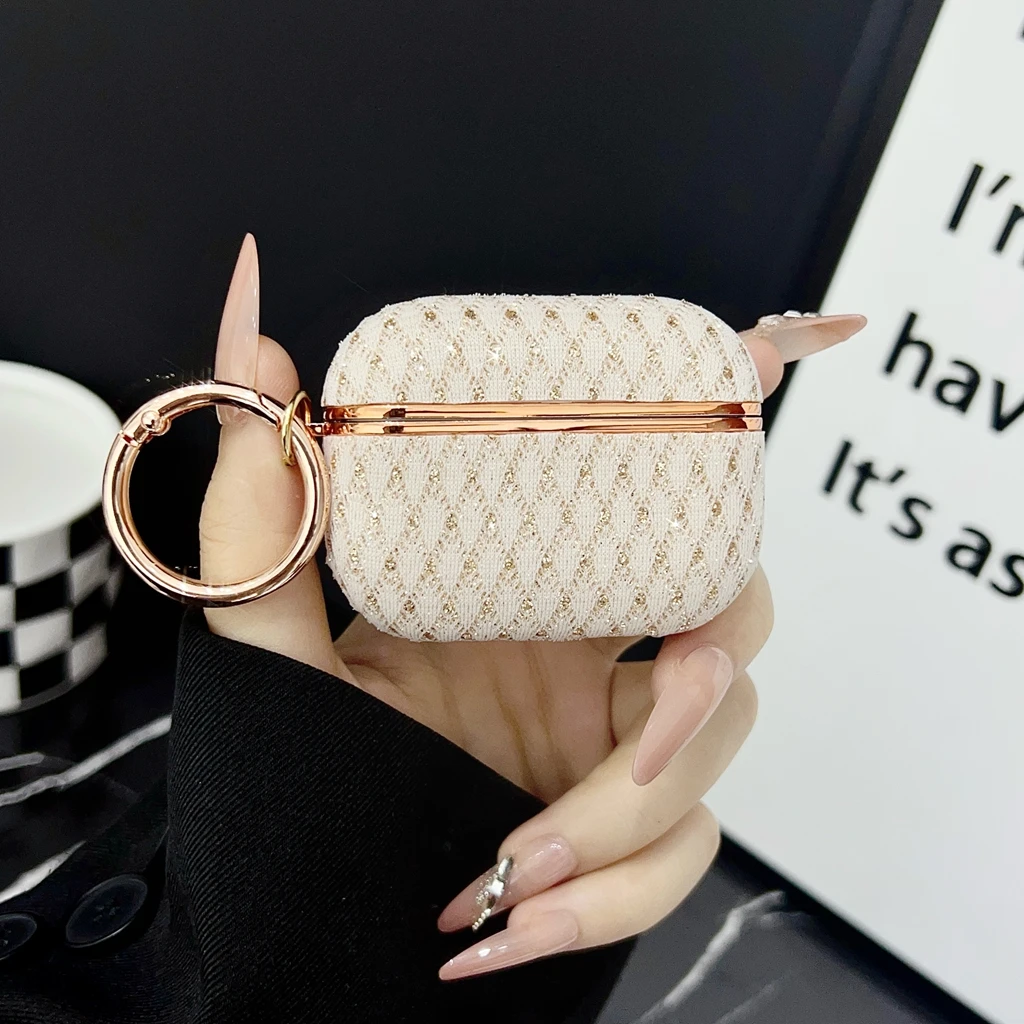 Luxury Electroplated Sparkling Glitter Earphone Cover Case with Hook