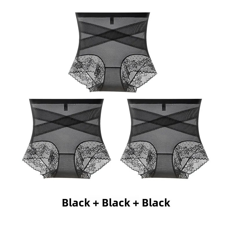 Black + black + black [3-pack high-waisted tummy control pants]