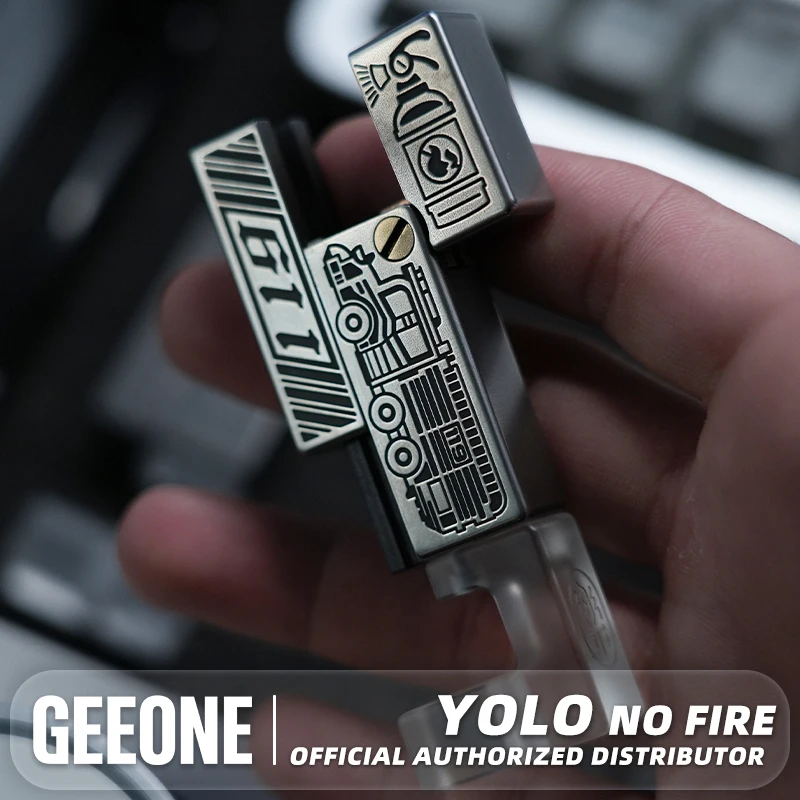 YOLO STUDIO NO FIRE プッシュスライダー YOLO STUDIO NO FIRE Push Slider Stainless Steel Engraving Stress