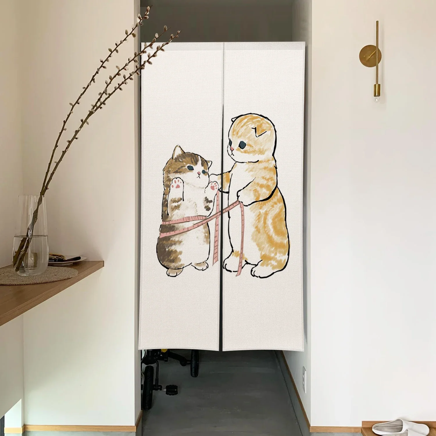 Japanese Door Curtain Noren Cute Funny Cat Drapes Living Room Bedroom Doorway Partition Kitchen Entrance Hanging Half-Curtains 6