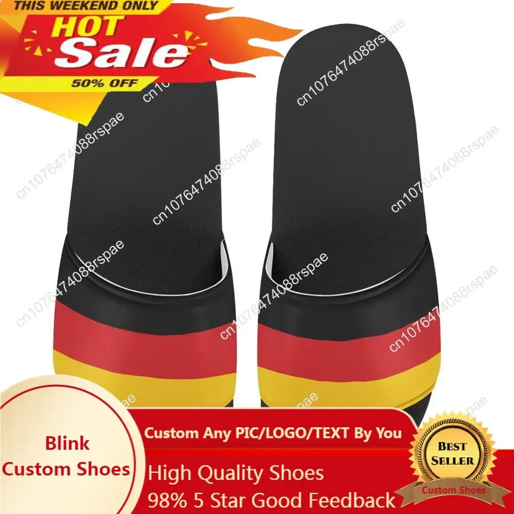 

men Custom Pattern Slippers Germany Flag Print Summer Fashion Slide Sandals Outdoor Non-slip Beach Shoes Platform Flip Flops
