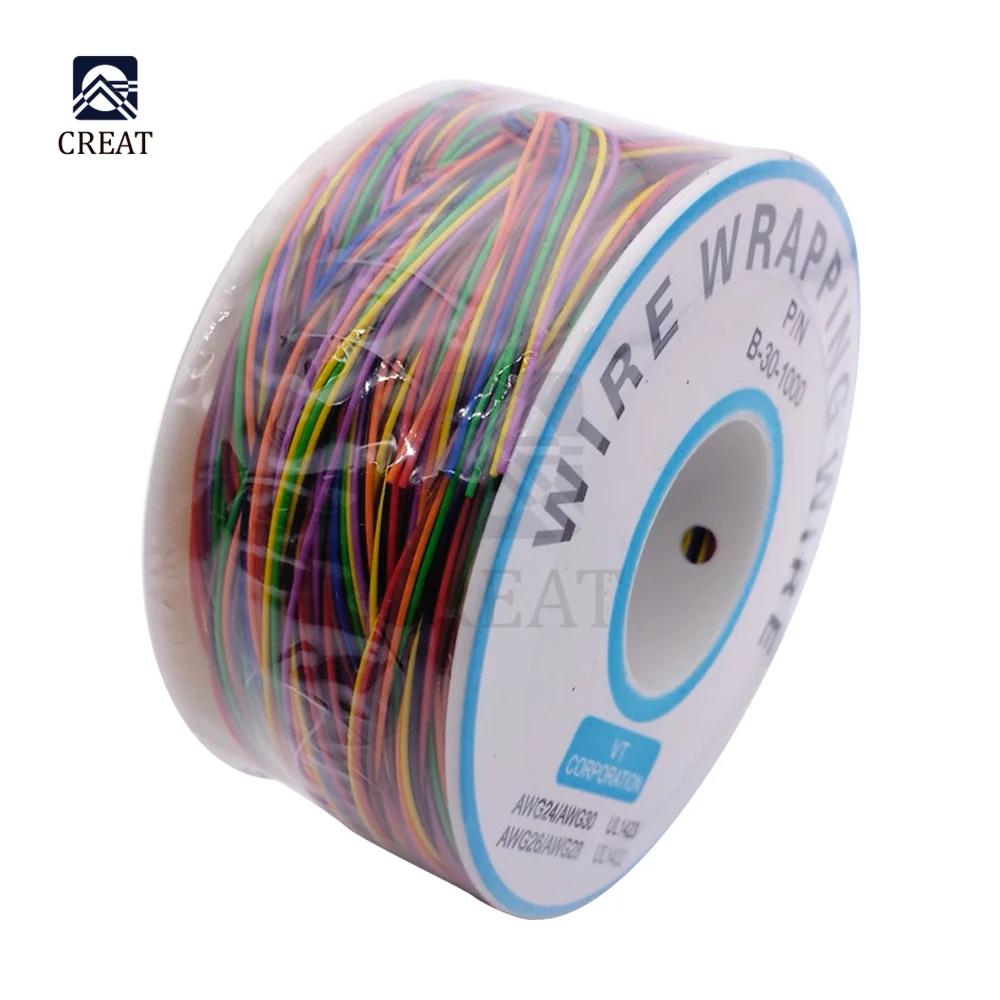 280M 30AWG OK Wire 8 color PCB soldering fly line 0.55mm Breadboard Jumper Colored Insulation Wrap cable
