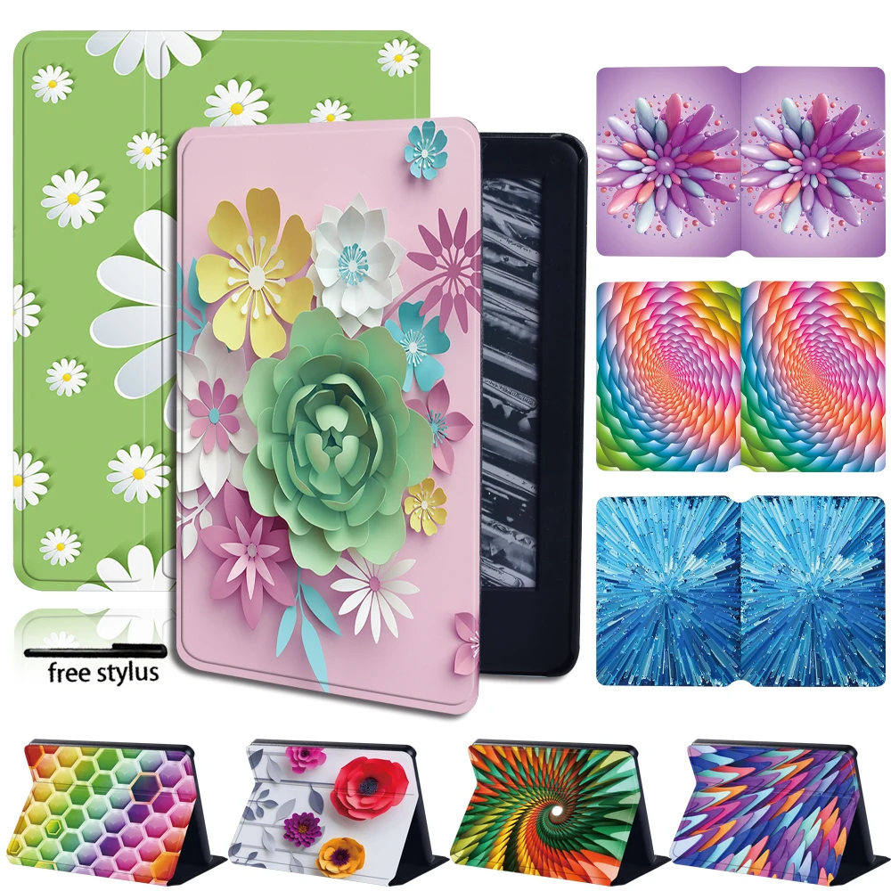 Custodia Per Tablet Per Kindle Paperwhite 4/1/2/3/Kindle 8Th/10Th Slim Cover In Pelle + Stilo Gratuito