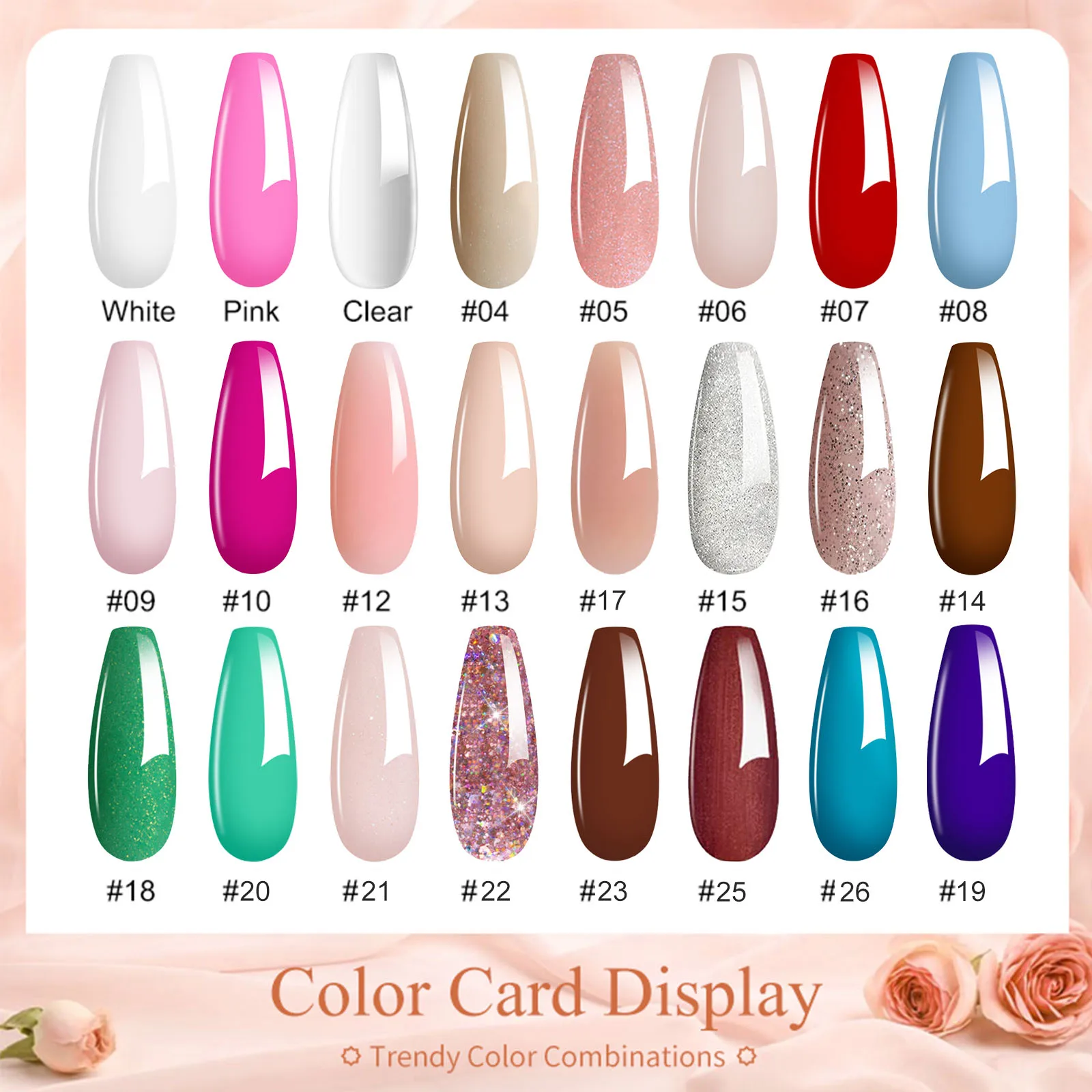 18g/box Acrylic Powder Red Pofessional White Nude Acrylic Nail French Manicure Powder for Nail Extension Acrylic Nail System 6