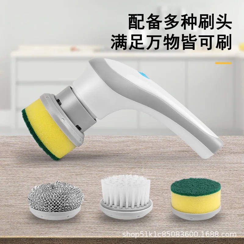 

Ручная кухонная бытовая щетка для мытья посуды, посуда и ковш, многофункциональная электрическая чистящая щетка, 3 головки