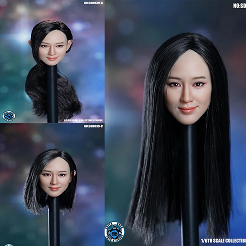 

SUPER DUCK 1/6 SDH039 Female Soldier Head Sculpture Carving Fit 12'' Action Figure white Body Dolls