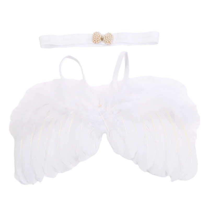 Ensembles D'Ailes D'Ange Blanches Pour Bébé, Belle Tenue De Photographie Pour Nouveau-né, Costume Pour Enfants, Bandes De Sauna, Accessoires Photo, Décoration