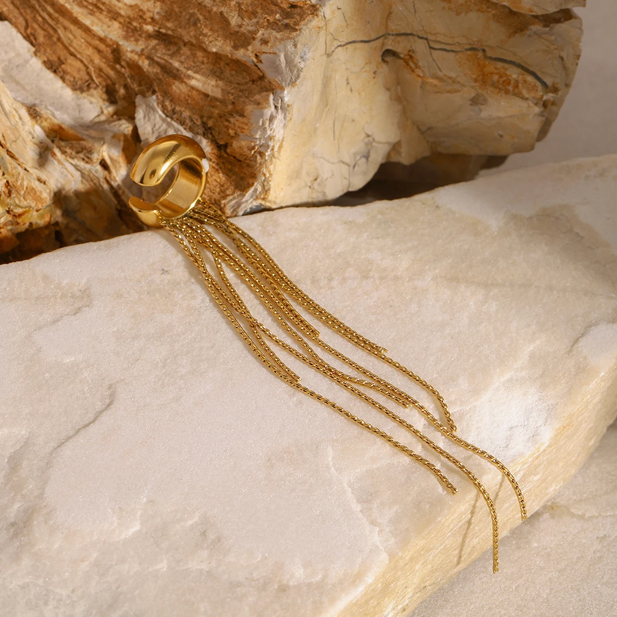 Orecchini intreccio pendenti eleganti in acciaio inossidabile: Oro