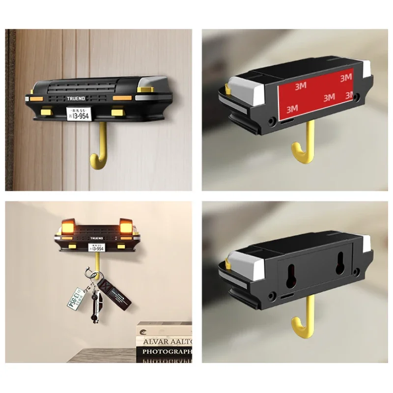 New AE86 Car Headlight Wall Key Holder Room Accessories Wall-Mounted Key Hanger Hook For Car Enthusiasts' Gifts Boyfriend Gift 4