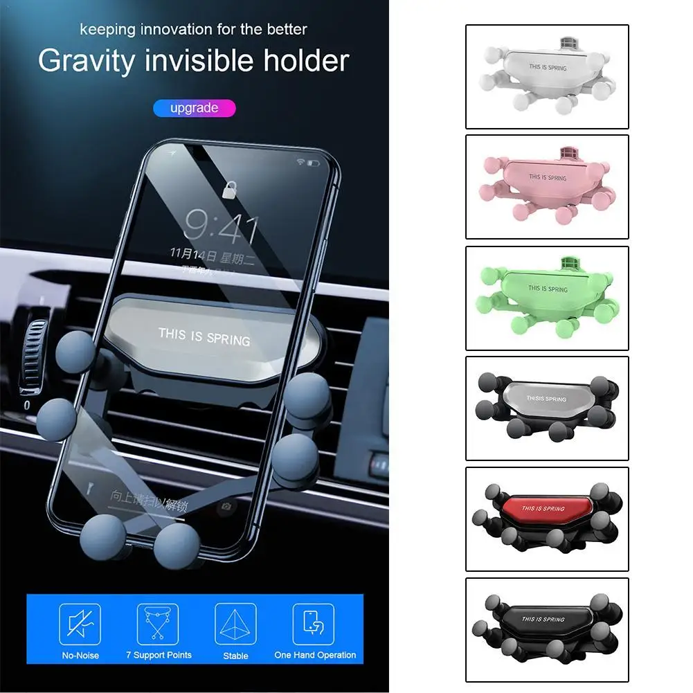 

Gravity Car Phone Holder Mobile Stand Smartphone GPS Support Mount For iPhone 13 12 11 Pro 8 Samsung