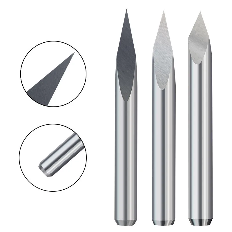 HUHAO Spiral Engraving CNC Router Bits | 10 Pack, 2 Flute Up-Cut, 30 Degree, 0.1mm Tip, 1/8" Shank For Pyramid Carving - View #2