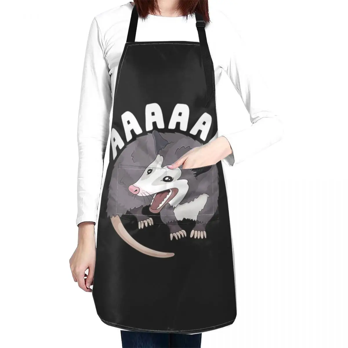 

AAAAAA Screaming Opossum Stressed Possum Funny Dank Meme Apron For Home Accessories Funny Apron Home And Kitchen