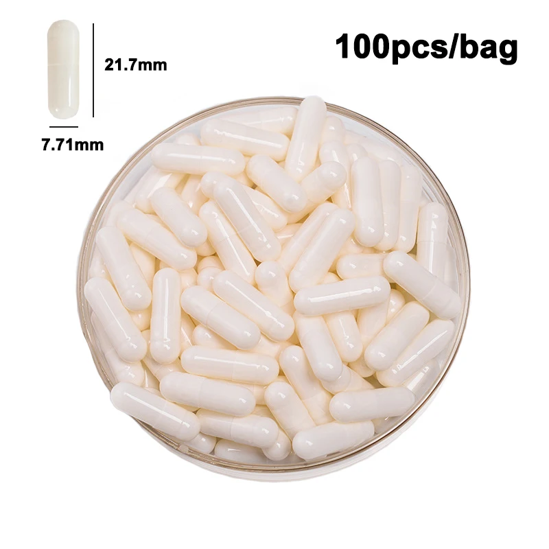Empty Pill Capsule 100PCS/Bag Standard Size Empty Capsules Gelatin 7colors Capsules Hollow Hard Gelatin Seperated Joined