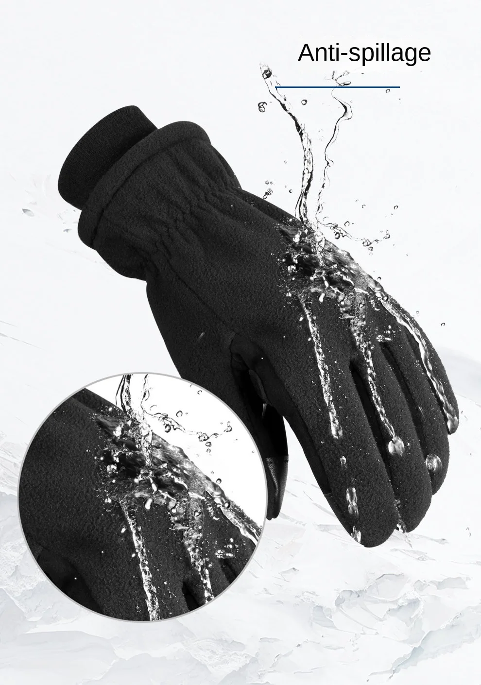 Two-layer Deerskin Thickened Warm Winter Gloves Waterproof Warm Riding Gloves Windproof Ski Gloves mechanics gloves