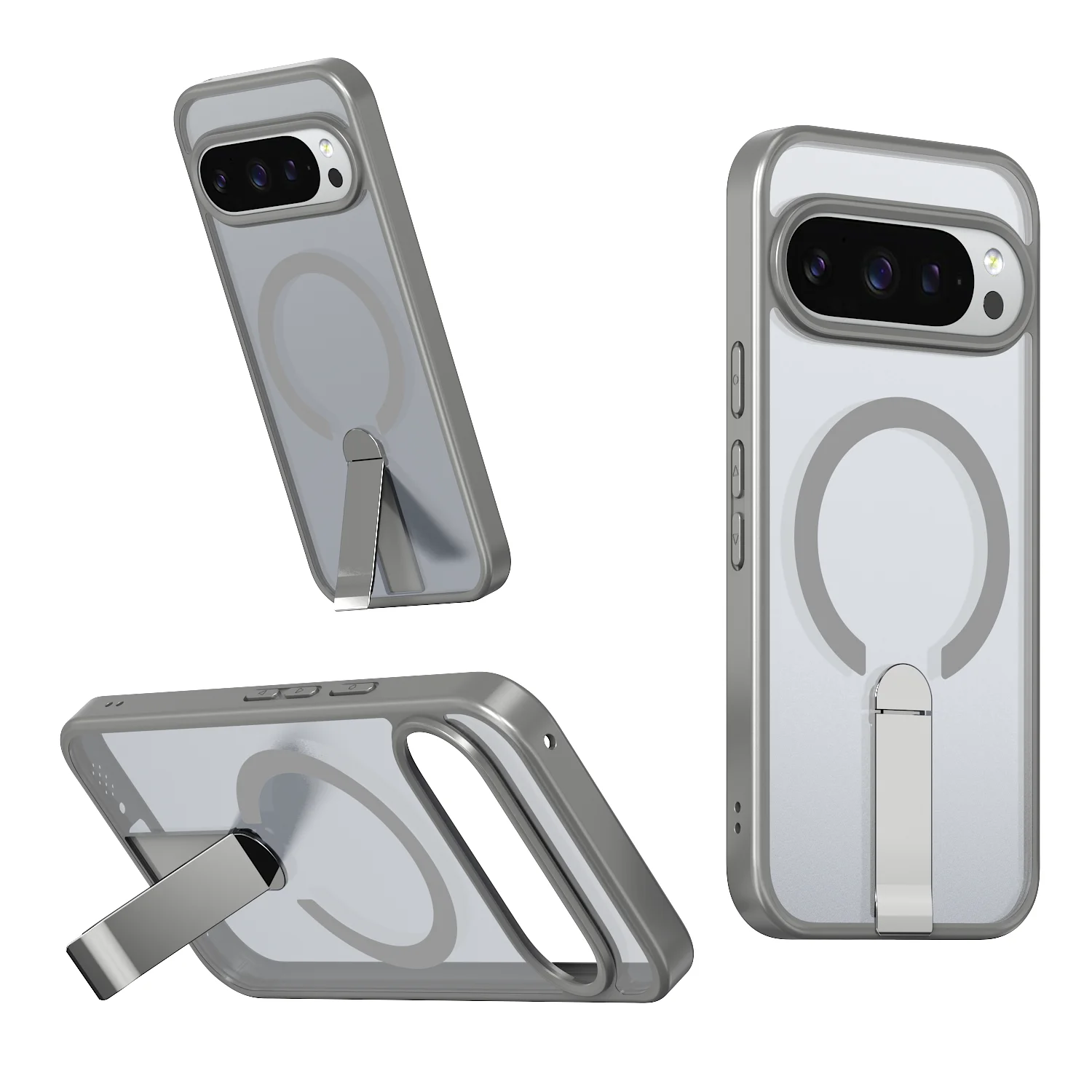 Premium Magnetic Stand Armor Phone Case with Magsafe Wireless Charging Compatibility - Shockproof and Durable Cover