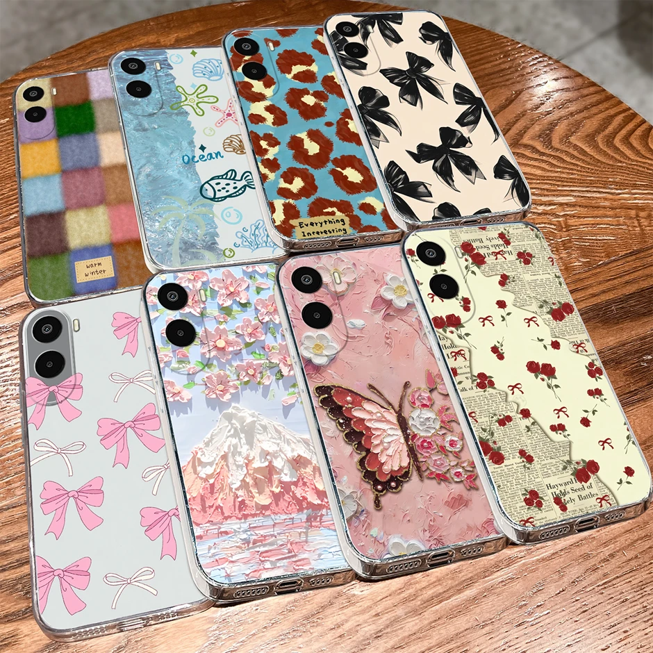 Cartoon Sweet Bowknot Antifouling Anti-Drop Clear Protective Case