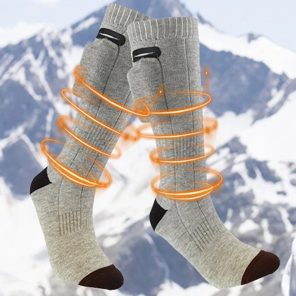 Electric Heated Socks Washable USB Rechargeable Heating Socks Winter Unisex 3 Modes Thermal Socks for Outdoor Skiing（NO Battery