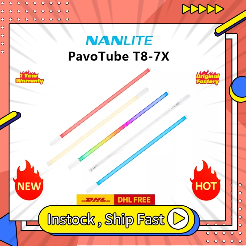 Nanlite Pavotube T8-7x Nanguang Led Soft Light Tube Portable Handheld