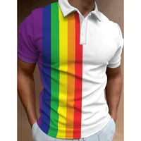 Polo de golf à manches courtes pour hommes, motif nickel é étendu, imprimé 3D, haut décontracté, tissu à revers en maille, été 2