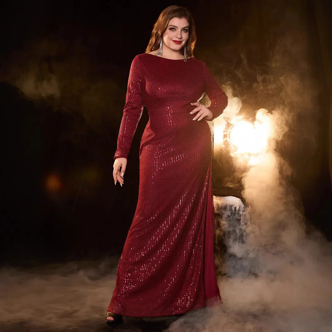 Plus Size Plus Size Elegant Red Dress Women's Matron of Honor Gown — free download